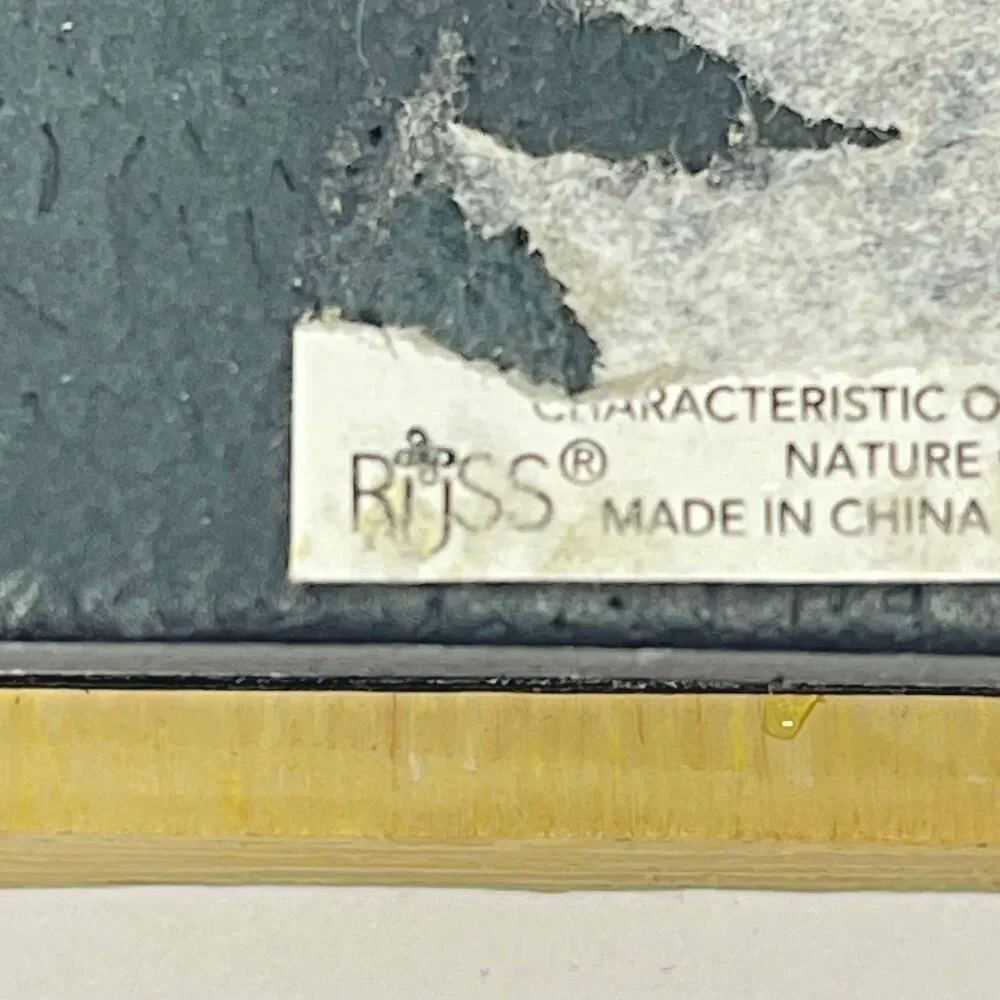 Vintage Russ Berrie 4x5 Ceramic Faux Wood and Garden Design Photo Frame-Tabletop